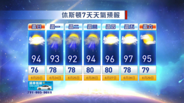 休斯頓一週天氣預報（6月23日-29日）